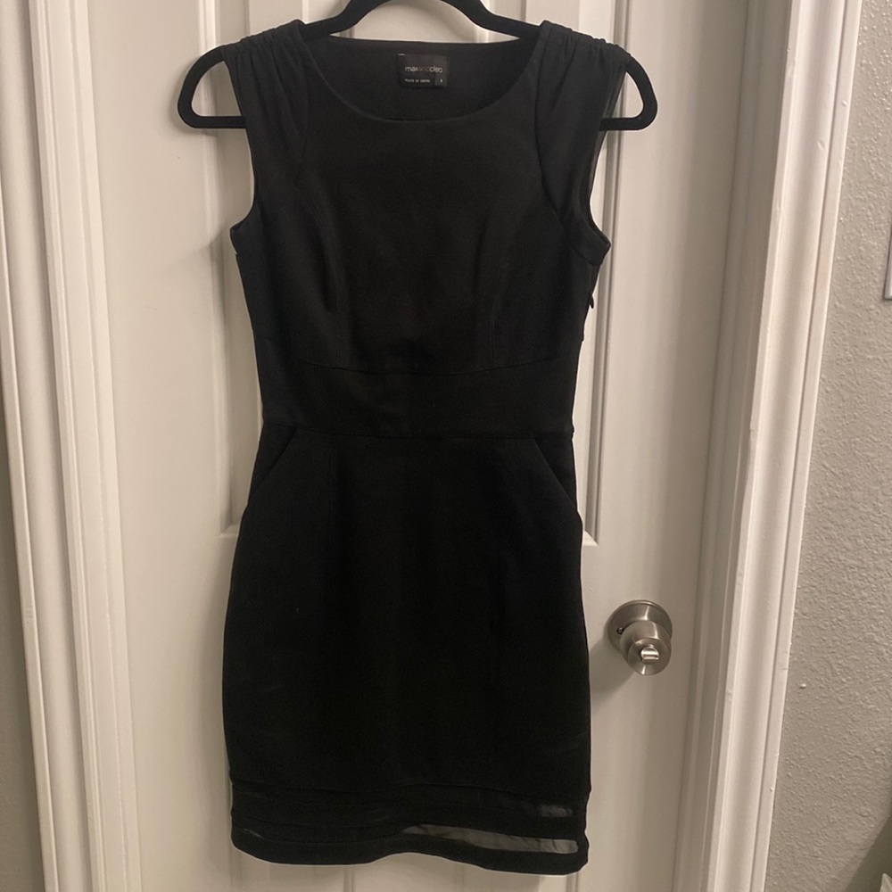 Max and Cleo Size 2 black mini dress